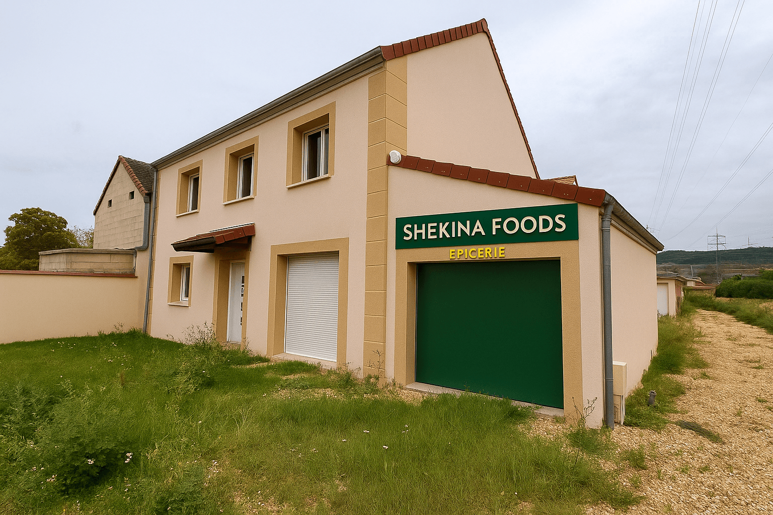 Devanture de l'épicerie et du restaurant SHEKINAKRO