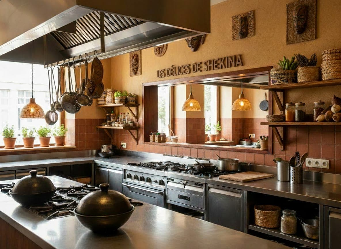 Cuisine professionnelle du restaurant Les Délices de Shekina