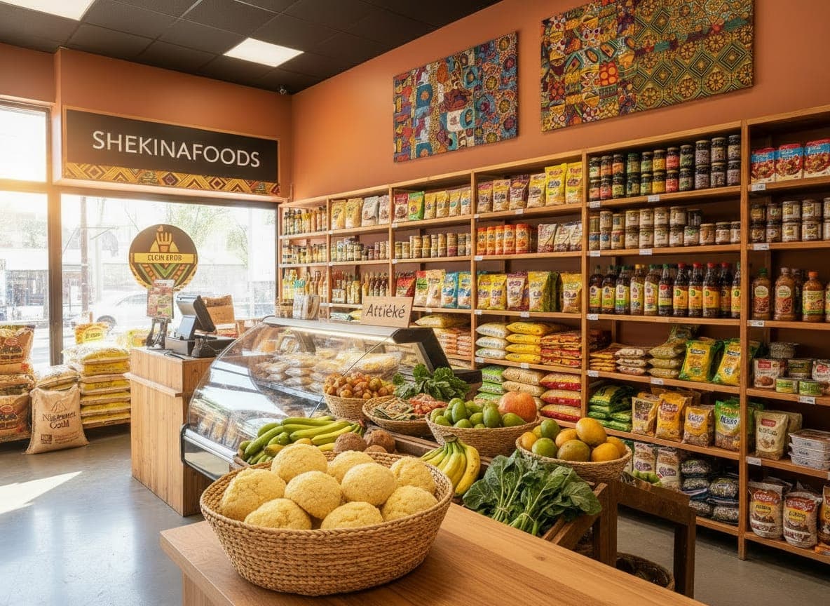 Épicerie exotique SHEKINAFOODS avec produits africains