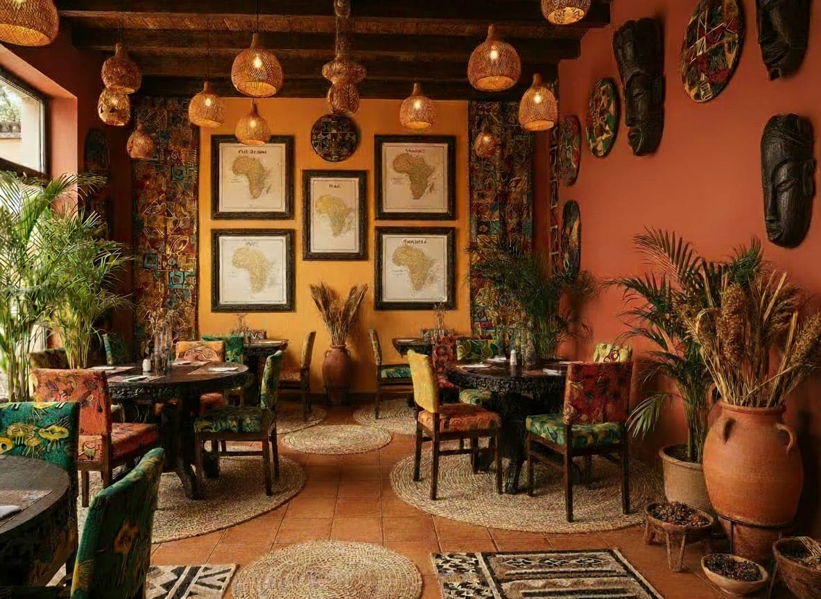 Salle du restaurant africain Les Délices de Shekina